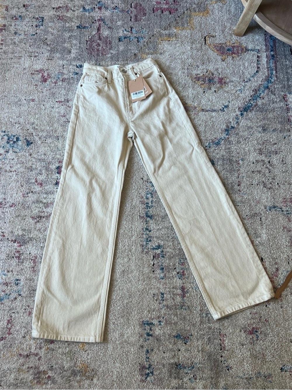 Reformation Wilder Cream Wide-Leg Jeans